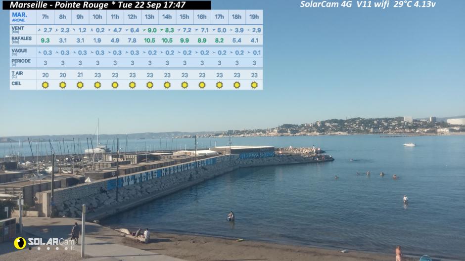 Webcam Marseille - Pointe Rouge fr - solarcam.fr