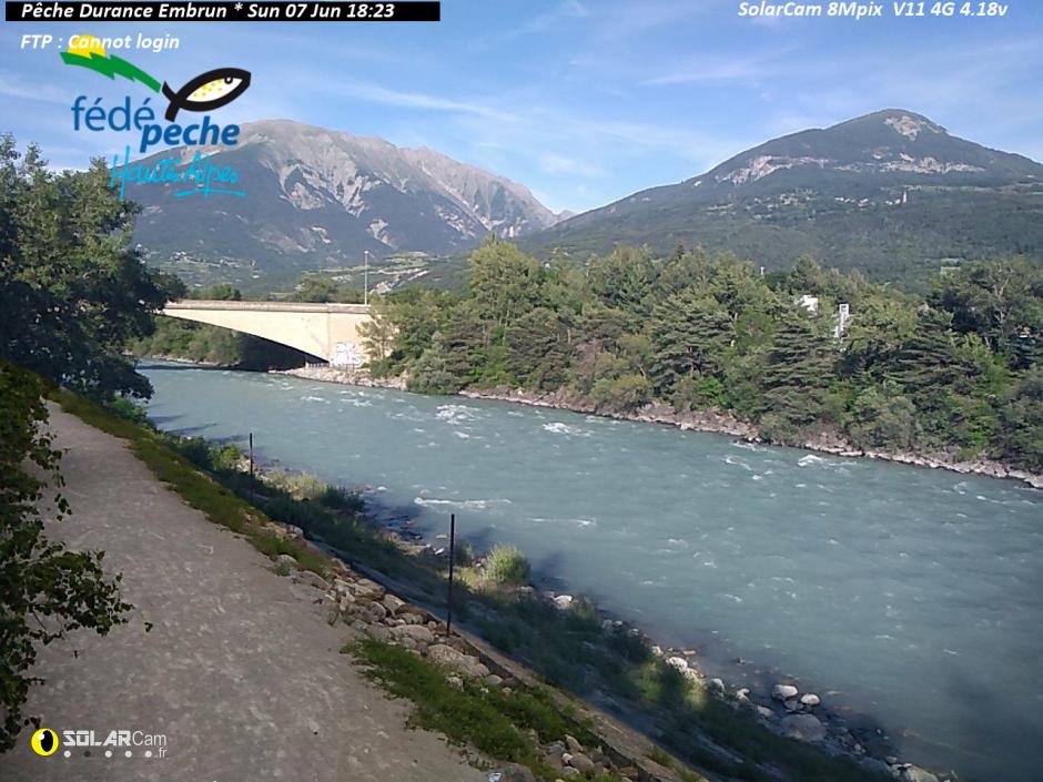Webcam Pêche Durance Embrun fr - solarcam.fr